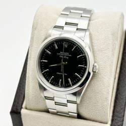 Pre Owned Rolex Air-King 14000 Automatic Black Stainless Steel Men's Wristwatch 34 mm