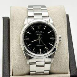 Pre Owned Rolex Air-King 14000 Automatic Black Stainless Steel Men's Wristwatch 34 mm
