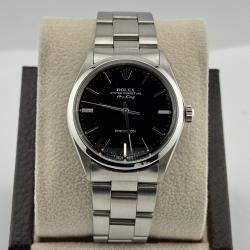 Pre Owned Rolex Air-King 5500 Automatic Black Stainless Steel Men's Wristwatch 34 mm