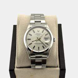 Pre Owned Rolex Date 15000 Automatic Silver Stainless Steel Men's Wristwatch 34 mm