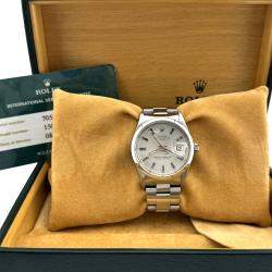 Pre Owned Rolex Date 15000 Automatic Silver Stainless Steel Men's Wristwatch 34 mm