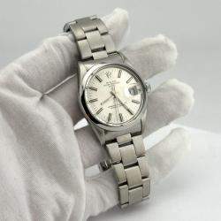 Pre Owned Rolex Date 15000 Automatic Silver Stainless Steel Men's Wristwatch 34 mm