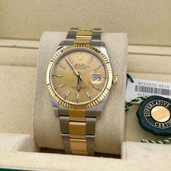 Pre Owned Rolex Datejust 126233 Automatic Champagne 18k Yellow Gold Stainless Steel Men's Wristwatch 36 mm