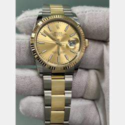 Pre Owned Rolex Datejust 126233 Automatic Champagne 18k Yellow Gold Stainless Steel Men's Wristwatch 36 mm