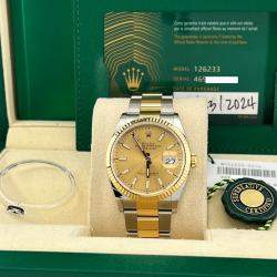 Pre Owned Rolex Datejust 126233 Automatic Champagne 18k Yellow Gold Stainless Steel Men's Wristwatch 36 mm