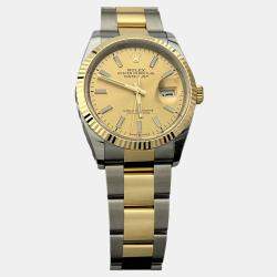 Pre Owned Rolex Datejust 126233 Automatic Champagne 18k Yellow Gold Stainless Steel Men's Wristwatch 36 mm