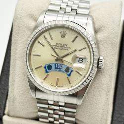 Pre Owned Rolex Datejust 16220 Automatic Silver Stainless Steel Men's Wristwatch 36 mm