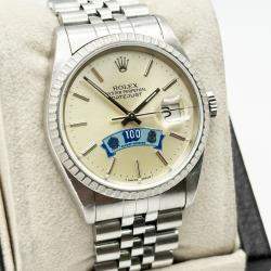 Pre Owned Rolex Datejust 16220 Automatic Silver Stainless Steel Men's Wristwatch 36 mm