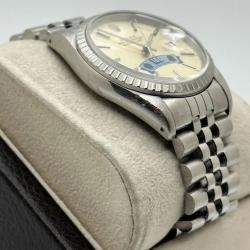 Pre Owned Rolex Datejust 16220 Automatic Silver Stainless Steel Men's Wristwatch 36 mm