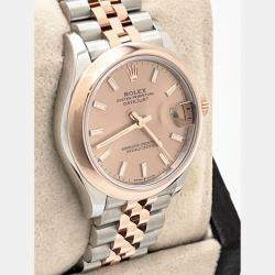 Pre Owned Rolex Datejust 278241 Automatic Pink 18k Rose Gold Stainless Steel Men's Wristwatch 31 mm
