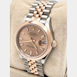 Pre Owned Rolex Datejust 278241 Automatic Pink 18k Rose Gold Stainless Steel Men's Wristwatch 31 mm