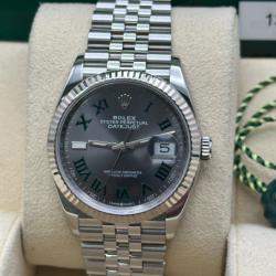 Pre Owned Rolex Datejust 126234 Automatic Wimbledon Stainless Steel 18k White Gold Men's Wristwatch 36 mm