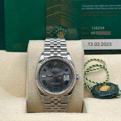 Pre Owned Rolex Datejust 126234 Automatic Wimbledon Stainless Steel 18k White Gold Men's Wristwatch 36 mm