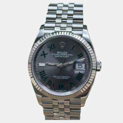 Pre Owned Rolex Datejust 126234 Automatic Wimbledon Stainless Steel 18k White Gold Men's Wristwatch 36 mm