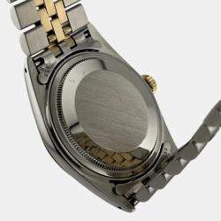 Pre Owned Rolex Datejust 1601 Automatic Champagne 14k Yellow Gold Stainless Steel Men's Wristwatch 36 mm