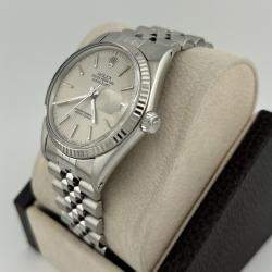 Pre Owned Rolex Datejust 16014 Automatic Silver Tapestry Stainless Steel Men's Wristwatch 36 mm
