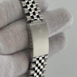 Pre Owned Rolex Datejust 16014 Automatic Silver Tapestry Stainless Steel Men's Wristwatch 36 mm