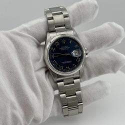 Pre Owned Rolex Datejust 16200 Automatic Blue Stainless Steel Men's Wristwatch 36 mm