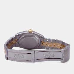Pre Owned Rolex Datejust 16233 Automatic Champagne Diamond 18k Yellow Gold Stainless Steel Men's Wristwatch 36 mm