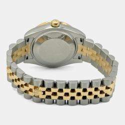 Pre Owned Rolex Datejust 178383 Automatic Mother Of Pearl Diamond 18k Yellow Gold Stainless Steel Men's Wristwatch 31 mm