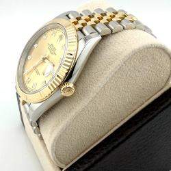Pre Owned Rolex Datejust 126333 Automatic Champagne Diamond Stainless Steel 18k Yellow Gold Men's Wristwatch 41 mm