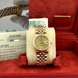 Pre Owned Rolex President Datejust 68278 Automatic 18k Yellow Gold Men's Wristwatch 31 mm