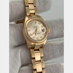 Pre Owned Rolex President Datejust 179165 Automatic Pink Diamond 18k Rose Gold Men's Wristwatch 26 mm