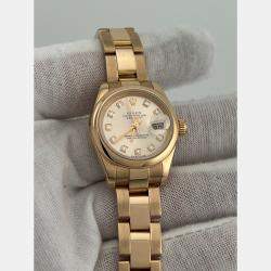 Pre Owned Rolex President Datejust 179165 Automatic Pink Diamond 18k Rose Gold Men's Wristwatch 26 mm