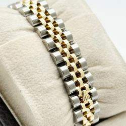 Pre Owned Rolex President Datejust 179173 Automatic Mother Of Pearl Diamond 18k Yellow Gold Stainless Steel Men's Wristwatch 26 mm