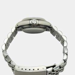 Pre Owned Rolex President Datejust 69174 Automatic Silver Diamond Stainless Steel 18k White Gold Men's Wristwatch 26 mm