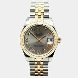 Pre Owned Rolex Datejust 178273 Automatic Roman 18k Yellow Gold Stainless Steel Men's Wristwatch 31 mm