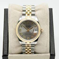 Pre Owned Rolex Datejust 178273 Automatic Roman 18k Yellow Gold Stainless Steel Men's Wristwatch 31 mm