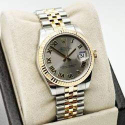 Pre Owned Rolex Datejust 178273 Automatic Roman 18k Yellow Gold Stainless Steel Men's Wristwatch 31 mm
