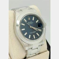 Pre Owned Rolex Datejust II 116300 Automatic Blue Stainless Steel Men's Wristwatch 41 mm