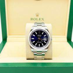 Pre Owned Rolex Datejust II 116300 Automatic Blue Stainless Steel Men's Wristwatch 41 mm