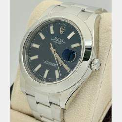Pre Owned Rolex Datejust II 116300 Automatic Blue Stainless Steel Men's Wristwatch 41 mm
