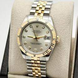 Pre Owned Rolex Datejust 178313 Automatic Diamond 18k Yellow Gold Stainless Steel Men's Wristwatch 31 mm