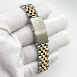 Pre Owned Rolex Datejust 68273 Automatic Champagne Tapestry 18k Yellow Gold Stainless Steel Men's Wristwatch 31 mm