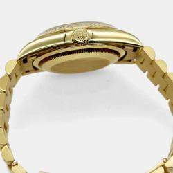 Pre Owned Rolex President Day-Date 18338 Automatic Diamond 18k Yellow Gold Men's Wristwatch 36 mm