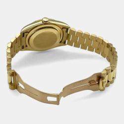 Pre Owned Rolex President Day-Date 18338 Automatic Diamond 18k Yellow Gold Men's Wristwatch 36 mm
