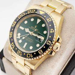 Pre Owned Rolex GMT-Master II 116718 Automatic Green Black Ceramic 18k Yellow Gold Men's Wristwatch 40 mm