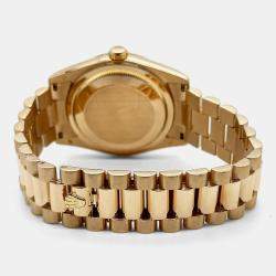 Pre Owned Rolex President Day-Date 118235 Automatic Tahitian Mother of Pearl 18k Rose Gold Men's Wristwatch 36 mm