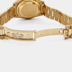 Pre Owned Rolex President Day-Date 118235 Automatic Tahitian Mother of Pearl 18k Rose Gold Men's Wristwatch 36 mm