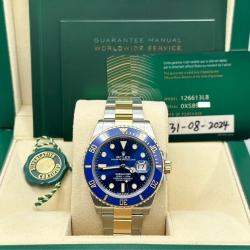Pre Owned Rolex Submariner 126613LB Automatic Blue 18k Yellow Gold Stainless Steel Men's Wristwatch 41 mm