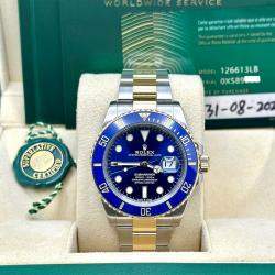 Pre Owned Rolex Submariner 126613LB Automatic Blue 18k Yellow Gold Stainless Steel Men's Wristwatch 41 mm