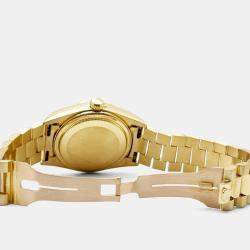 Pre Owned Rolex President Day-Date 18038 Automatic Champagne Diamond 18k Yellow Gold Men's Wristwatch 36 mm