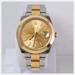 Pre Owned Rolex Datejust 126303-0009 Automatic Champagne 18K Yellow Gold Stainless Steel Men’s Wristwatch 41 mm