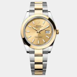 Pre Owned Rolex Datejust 126303-0009 Automatic Champagne 18K Yellow Gold Stainless Steel Men’s Wristwatch 41 mm