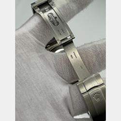 Pre Owned Rolex Air-King 114200 Automatic White Stainless Steel Men's Wristwatch 34 mm