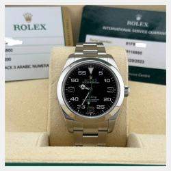 Pre Owned Rolex Air-King 116900 Automatic Black Stainless Steel Men's Wristwatch 40 mm